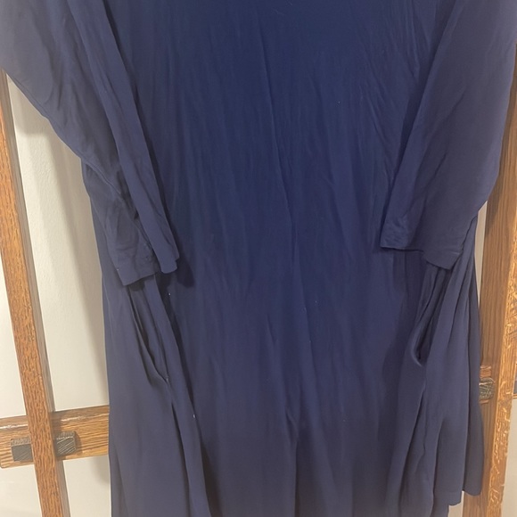 Navy Blue Quarter Sleeve Dress - Picture 3 of 4